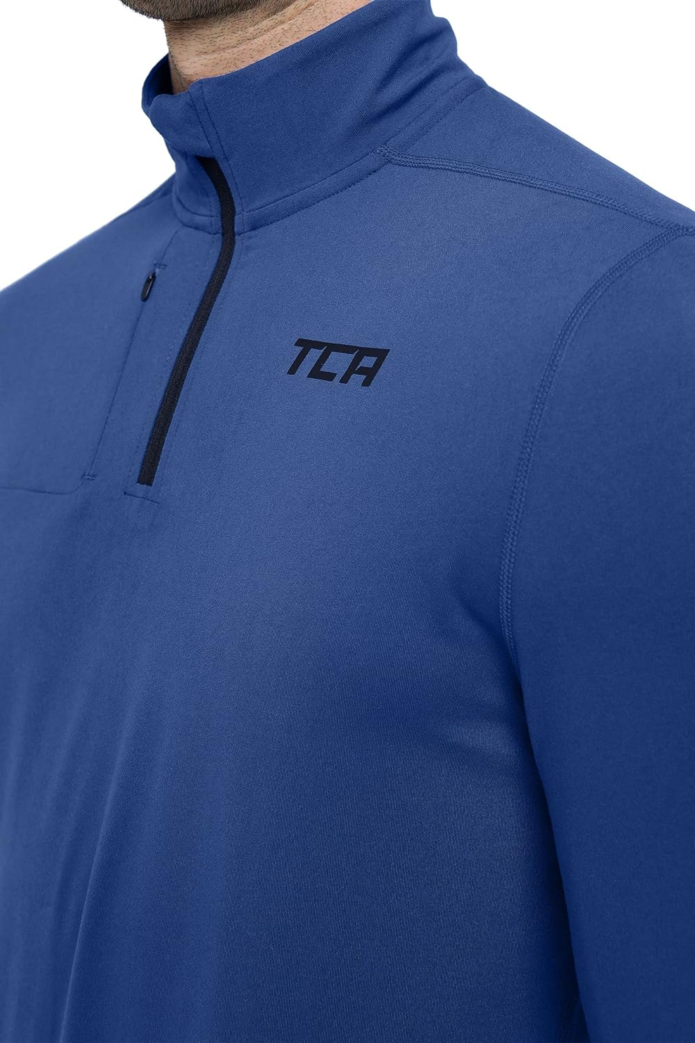 TCA Fusion Pro T-Shirt de Course Manches Longues Quickdry avec Fermeture Éclair à Mi-Poitrine pour Homme - fitnessterapy