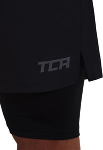 TCA Ultra Short Running Homme - Short de Sport 2 en 1 avec Poche Arrière Zippée et Cuissard Compression Intégré - fitnessterapy