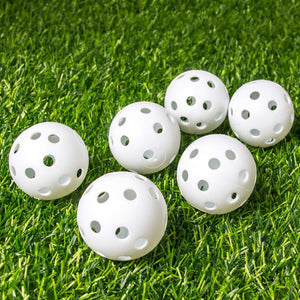 THIODOON Lot de 12 balles d'entraînement de golf creuses à flux d'air de 40 mm en plastique pour entraînement du swing et de la conduite, jeux de golf à la maison, en plein air, pour adultes et - fitnessterapy