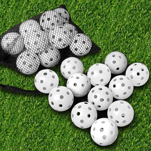 THIODOON Lot de 12 balles d'entraînement de golf creuses à flux d'air de 40 mm en plastique pour entraînement du swing et de la conduite, jeux de golf à la maison, en plein air, pour adultes et - fitnessterapy