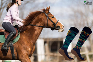 TODO Comodo Chaussettes d'équitation Fantaisie STJBW | Coton Mi-bas Chaussette Équitation Femme Motifs - fitnessterapy