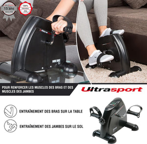 Ultrasport Mini Bike, vélo d'exercice Compact, Exercice pour Les Bras et Les Jambes, Exercice à pédales, idéal pour Les Personnes âgées - fitnessterapy