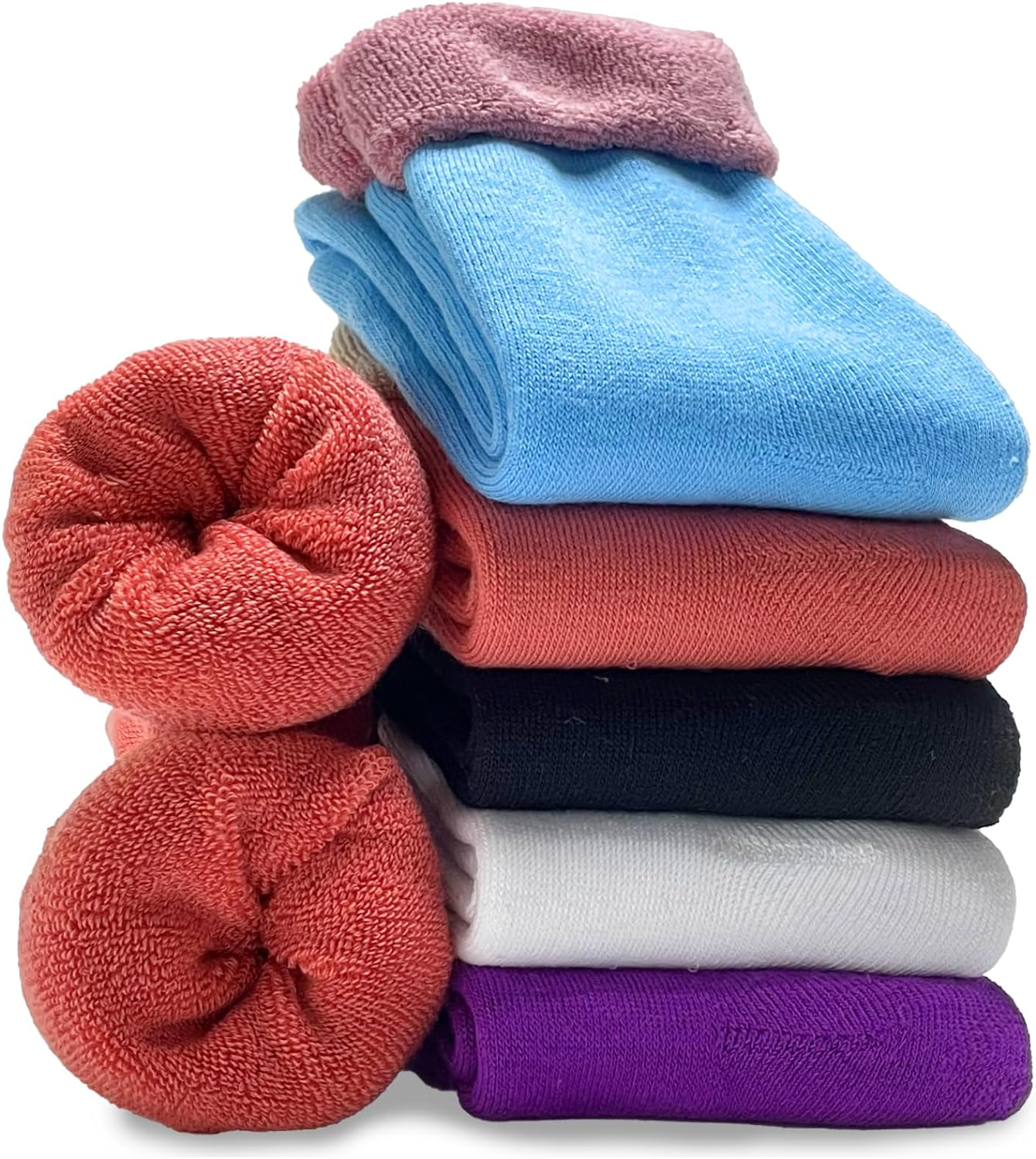 VoJoPi 5 Paires Chaussette Chaude Femme Hiver, Épaisses Thermiques Chaussettes Multicolors en Laine, Confortables et Respirantes de Douces Cadeau pour Femmes - fitnessterapy