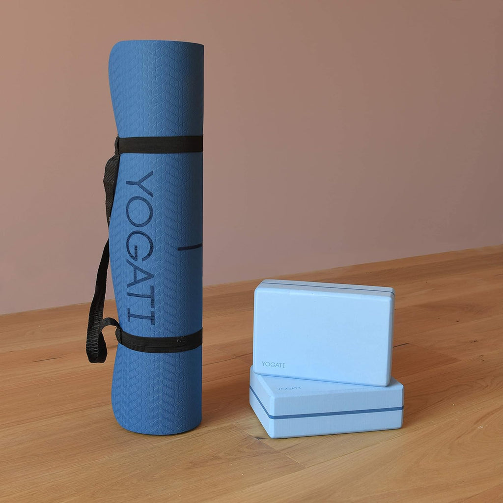 YOGATI - Tapis Yoga Antidérapant et Epais. Tapis de Yoga avec des repères d’alignement du Corps. Tapis de Sport pour Adultes et Enfants. Tapis de Gym idéal pour Pilates et Fitness. Yoga mat - fitnessterapy